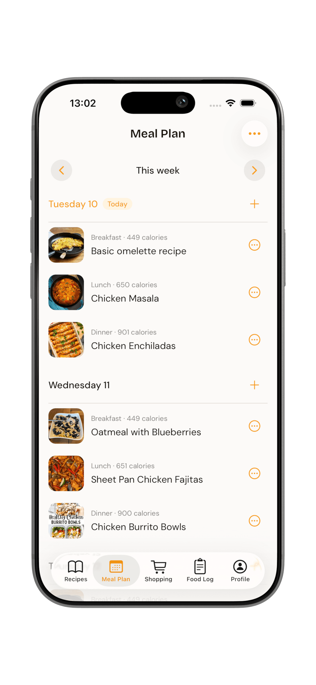 Plan your meals for the week